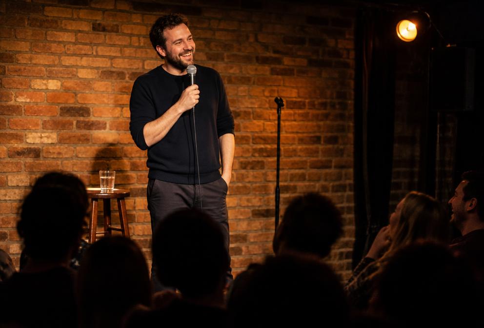 Comedians performing live